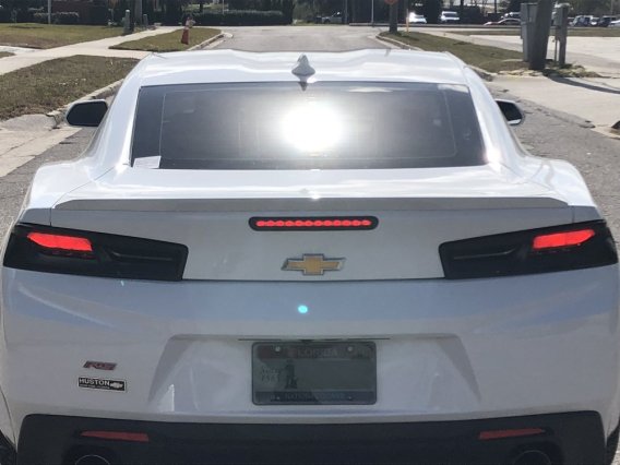 2016-2018 Camaro Molded Taillight Blackout Lens Package With Lights On