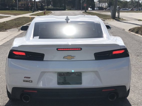 2016-2018 Camaro Molded Taillight Blackout Lens Package With Lights On