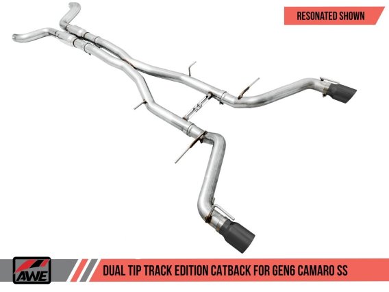 2016-2018 Camaro SS AWE Track Edition Cat-Back With Dual Tips 3020-32048