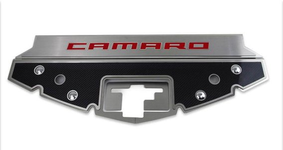 2016-2020 Camaro 6th Generation Illuminated Front Header Plate Camaro Style - Stainless