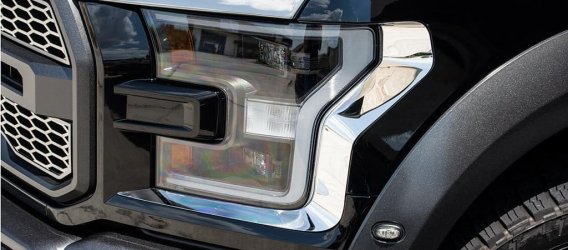 2017 Ford Raptor Headlight Trim Stainless Steel 2pc