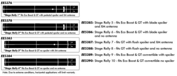 2018-2019 Mustang GT/Ecoboost Stage Rally Stripe Kit