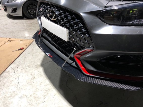 APR Performance Carbon Fiber Wind Splitter With Rods fits 2019-up Hyundai Veloster N