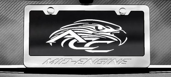 2020-2021 C8 Corvette Stainless License Plate Frame MID-ENGINE Script