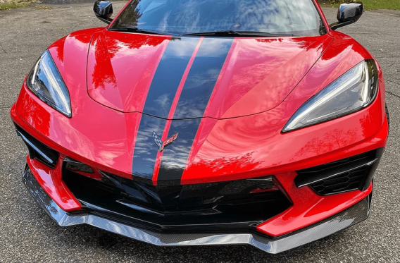 2020-2025 Corvette C8 AGM Visible Carbon Fiber 5VM Style Front Splitter