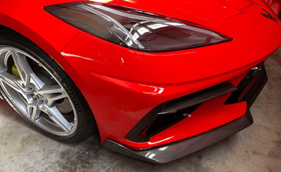 2020-2025 Corvette C8 AGM Visible Carbon Fiber 5VM Style Front Splitter