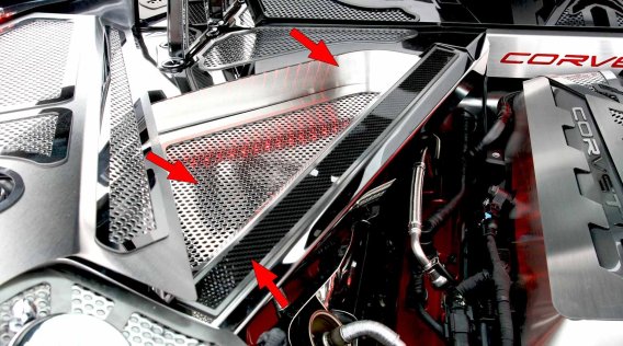2020-2025 Corvette C8 Coupe Perforated Header Guard Cover Kit W/ Rear Crossmember Covers W/ Carbo...