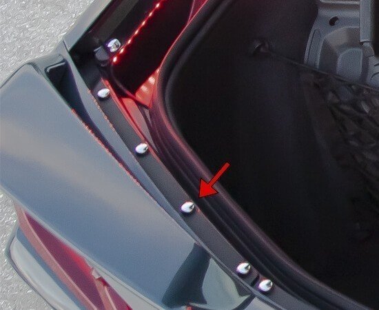 2020-2024 Corvette C8 Coupe Rear Trunk Deck Button Kit 14 Pc - Triple Plated Chrome