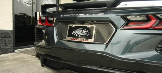 2020-2025 Corvette C8 License Plate Frame Corvette Racing Style - Stainless Steel