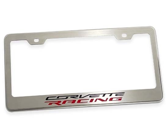 2020-2025 Corvette C8 License Plate Frame Corvette Racing Style - Stainless Steel