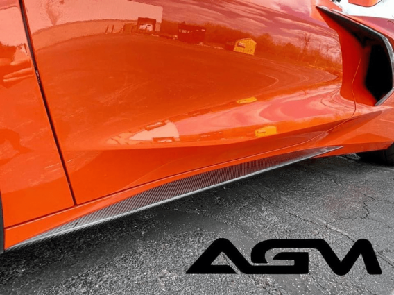 2020-2024 Corvette C8 AGM Carbon Fiber Rocker Panel Extensions