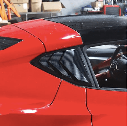 2020-2025 Corvette C8 Carbon Fiber Side Window Louvers