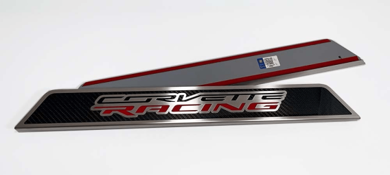 2020-2024 Corvette C8 Replacement Door Sills w/Carbon Fiber and CORVETTE RACING