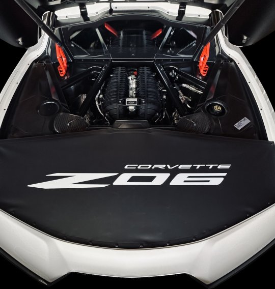 2020-2023 C8 Corvette Trunk Cover Mono Black CORVETTE + Flags Logos