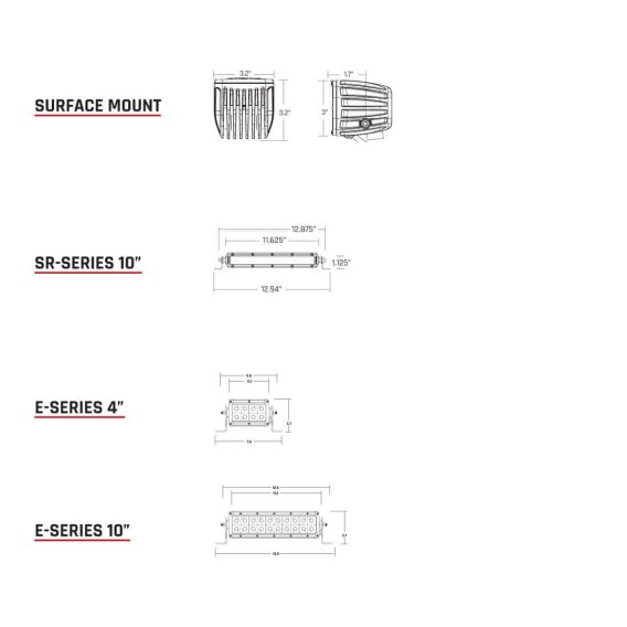 Infrared Spot Surface Mount Pair D-Series Pro RIGID Industries 202293