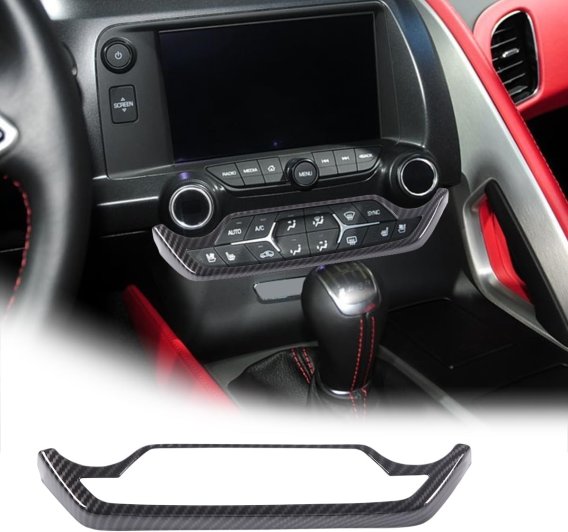 2014-2019 Corvette C7  Carbon Fiber Center Console Adjustment Panel Overlay