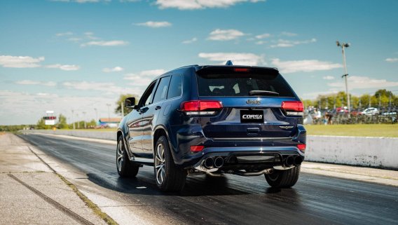 Corsa 2018-2021 Jeep Grand Cherokee TrackHawk 6.2L Xtreme Cat-Back Dual Rear Exit w/4.5in BlackTi...