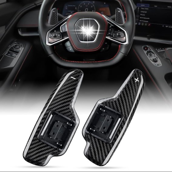 2020-2025 Corvette C8 Z51 Z06 Replacement Paddle Shifter Paddle Extensions Black