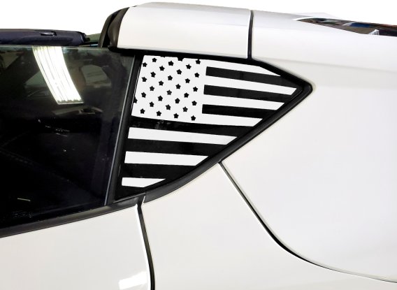 2020-2025 C8 Corvette Window US Flag Decals Matte Pearl Gray Standard US Flag