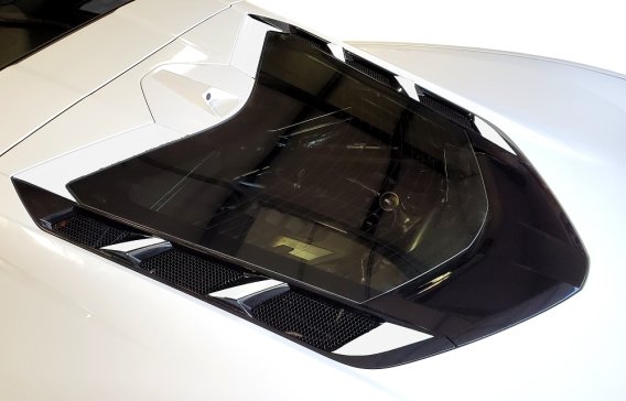 2020-2025 C8 Corvette Rear Window Shadow Accents - 8pc - Red Gloss Carbon Fiber