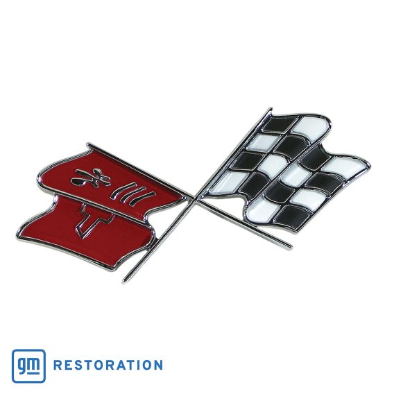 C3 1969-1973 Corvette Fuel Door Flag Emblem