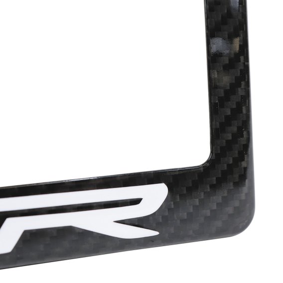 2020-2025 C8 Corvette License Plate Frame Carbon Fiber W/Red & White Stingray R Logo