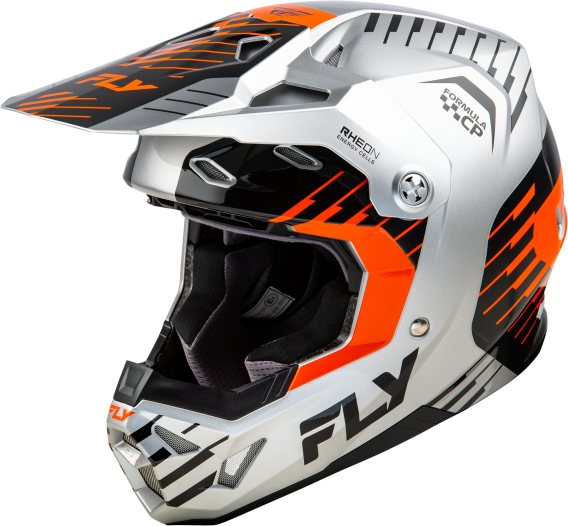 Fly Racing Adult Formula CP Slice Helmet, DOT/FMVSS 218 Approved (Grey/Orange/Black, Large)