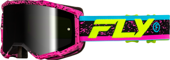 Fly Racing Zone MX ATV Off-Road Riding Goggle (Pink/Black/Hi-Vis Yellow, Adult)