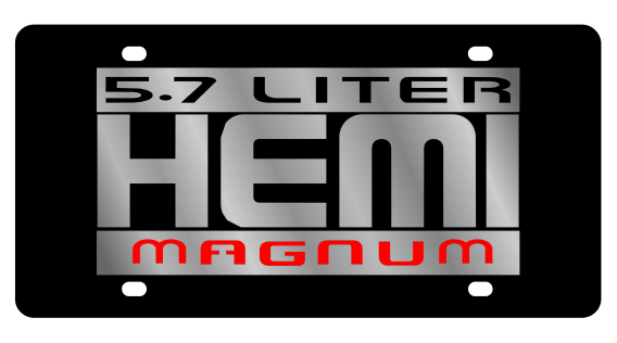 Dodge Magnum Hemi 5.7 Carbon Steel License Plate by Eurosport Daytona