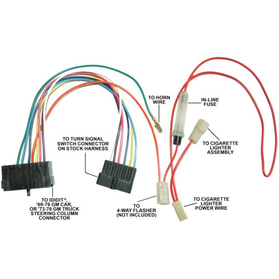 1955-1959 Chevrolet Fullsize Lectric Limited Steering Column Turn Signal Switch Adapter Harness f...