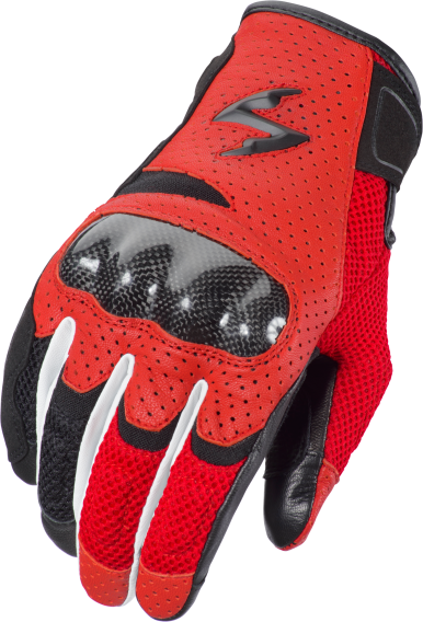 ScorpionEXO Vortex Air Motorcycle Riding Gloves Carbon Fiber Knuckles Touchscreen Compatible (Red...