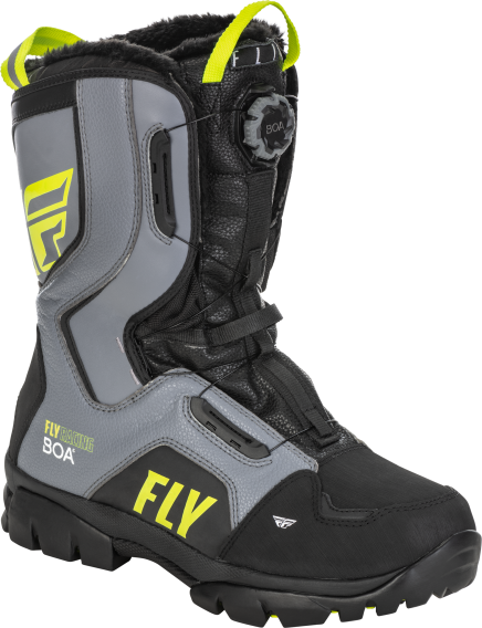 Fly Racing Marker BOA Snow Boot (Black/Grey/Hi-Vis, 7)