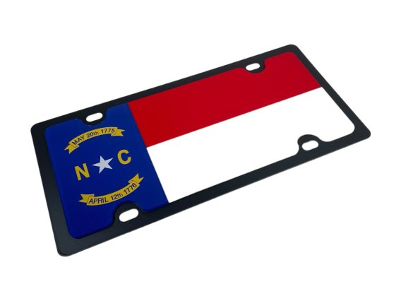 North Carolina State Flag Carbon Steel License Plate Eurosport Daytona