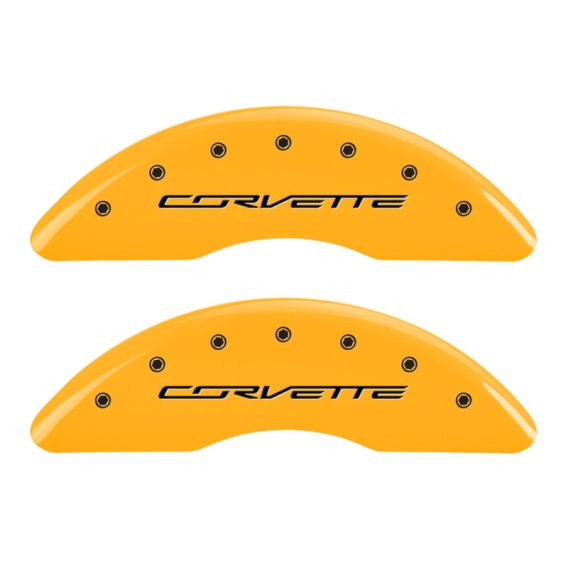 2014-2019 C7 Corvette Yellow Powder Coated Caliper Covers with Z51 Logo