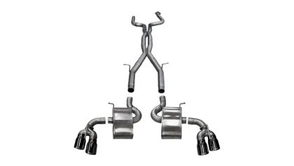 Corsa 2016-24 Chevy Camaro SS 6.2L Xtreme+ 2.75in Cat-Back Dual Rear Exit w/ Twin 4in Black PVD T...