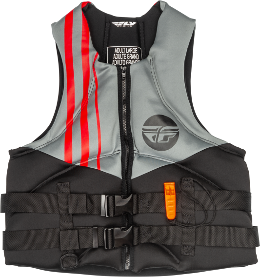 Fly Racing Adult Neoprene Floatation Vest (Black/Grey/Red Medium)