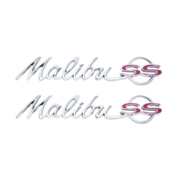 1964 Chevelle "Malibu SS" Rear Quarter Emblem, Sold as a Pair