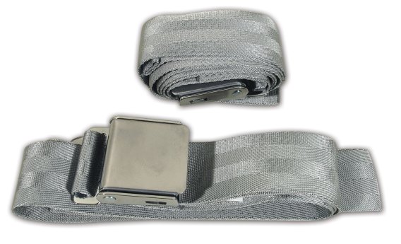 1956-1962 C1 Corvette Seat Belts Hambone Style - Silver