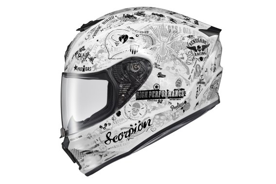 ScorpionEXO R420 Full Face Adult Street Motorcycle Helmet with Comm Ready Speaker Pockets DOT Sne...