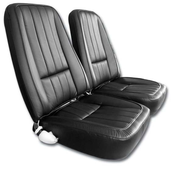 Leather Seat Covers- Black For 1969 Corvette