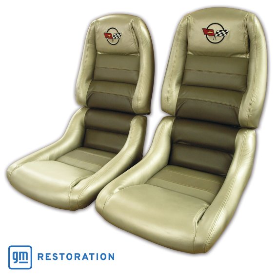 Embroidered 100% Leather Seat Covers Collector w/ 2" Bolster For 82 Corvette