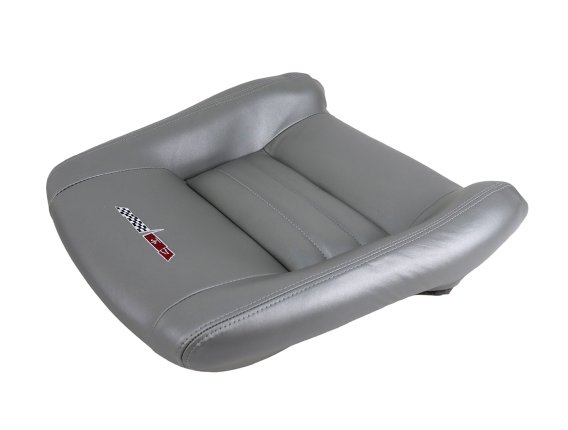Embroidered Leather Seat Covers Silver w/ 4" Bolster For 1981 Corvette