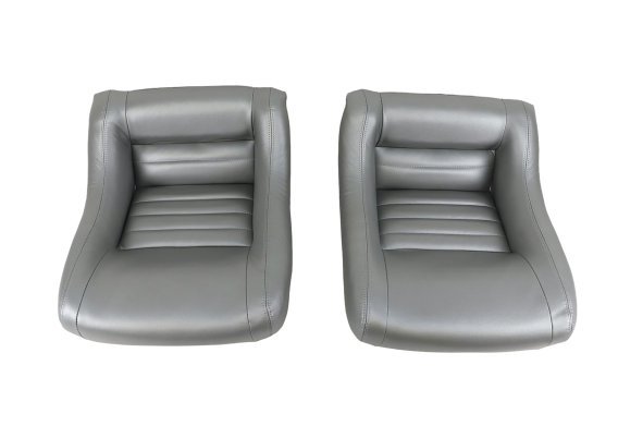 Embroidered Leather Seat Covers Silver w/ 4" Bolster For 1981 Corvette