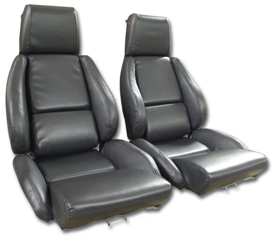 Mounted Leather Seat Covers Black /Saddle 2-Tone Standard For 84-87 Corvette