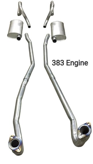 1970 B-Body Roadrunner GTX Charger 383 426 440 Engine Dual Exhaust System