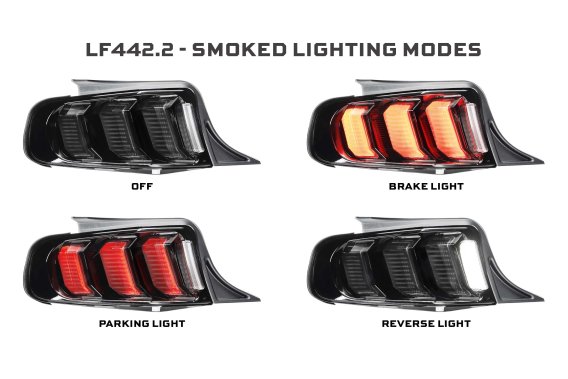 2010-2012 Ford Mustang Morimoto XB LED Tail Lights - Plug and Play Assemblies, Smoked Lens