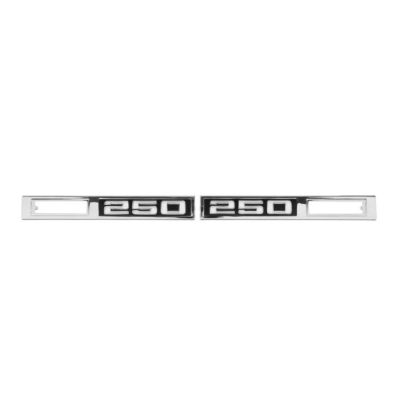 1969 Chevelle Front Marker Light Bezel, "250", Sold as a Pair