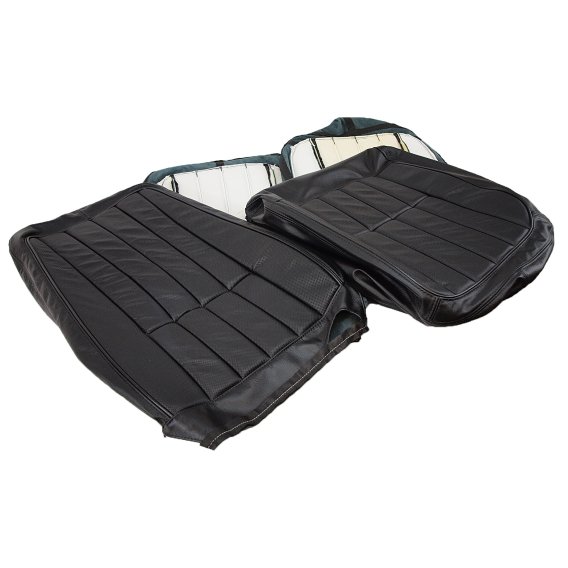 Driver Leather Seat Covers- Black For 1968 Corvette