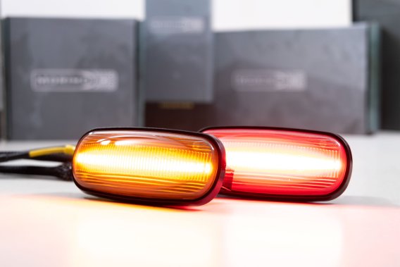 2003-2009 Dodge Ram HD Dually Morimoto XB LED Side Markers - Smoked Lens with Amber and Red Light...