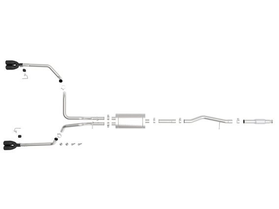 aFe Vulcan Series 3in-2-1/2in 304 SS Cat-Back 2019 GM Silverado / Sierra 1500 V8-5.3L w/ Black Ti...